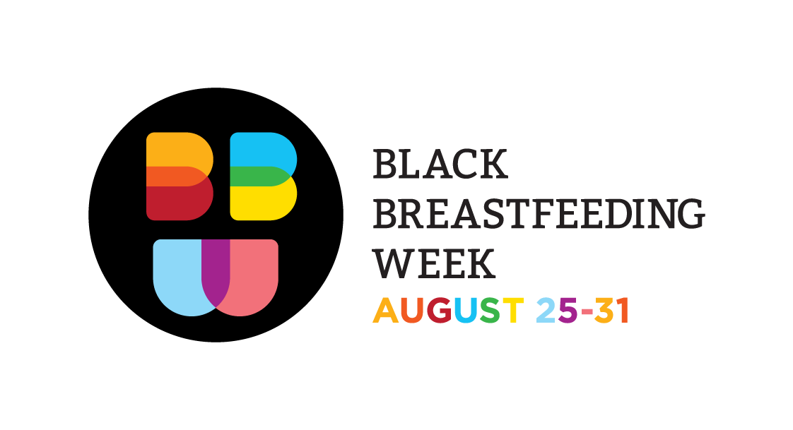 Black Breastfeeding Week Logo with dates