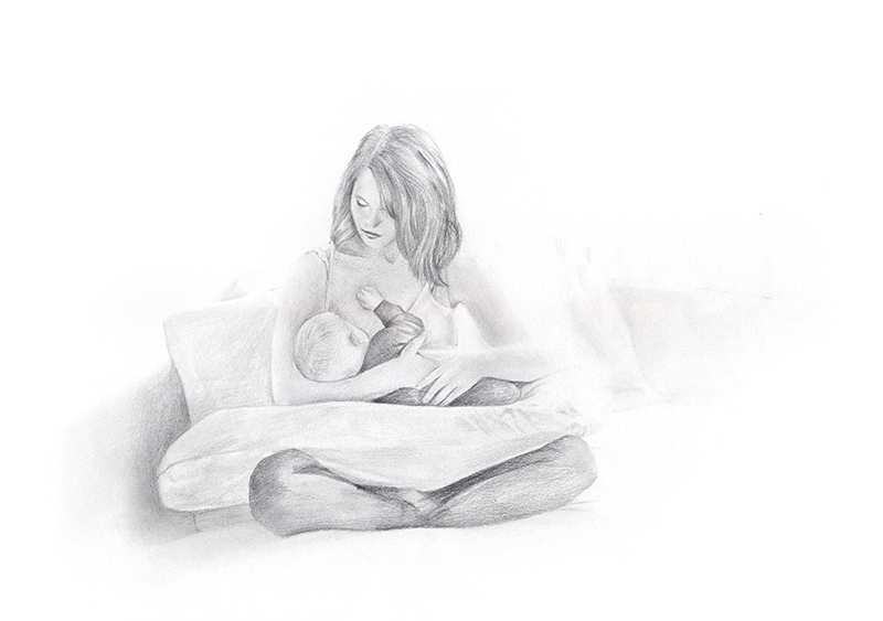 Mother Breastfeeding Illustration