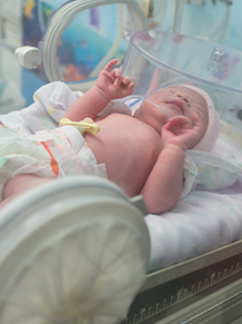Baby in NICU at hospital