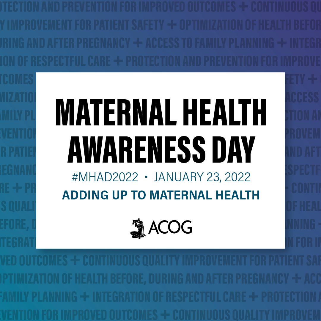ACOG Maternal Health Awareness Day graphic